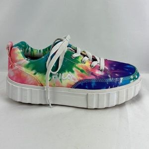 Fila Women's Sandblast Low Tie Dye platform sneakers woman size 6